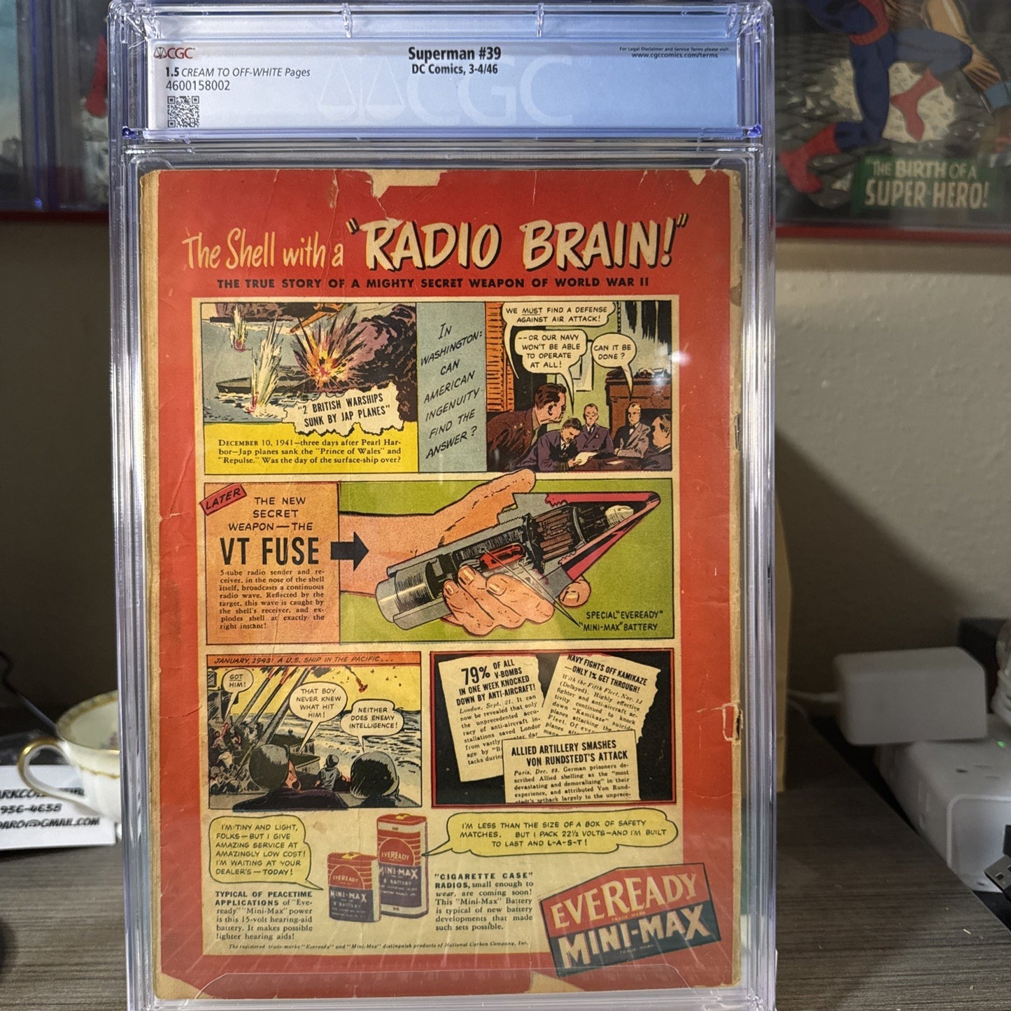 Superman #39 1946 CGC 1.5 (Don Cameron Story, Jack Burnley Cover) Rare Early #