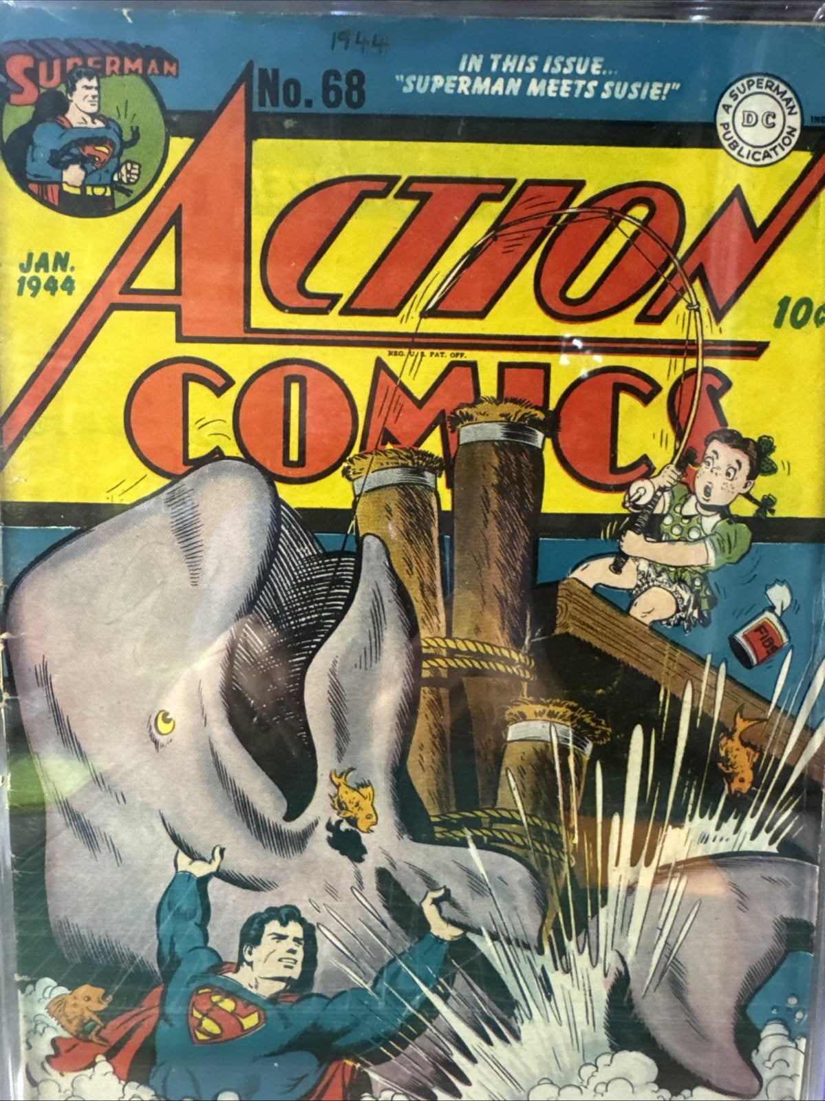 Action Comics #68 CGC 3.0 1944 2nd app of Susie Tompkins, Hitler, Mussolini