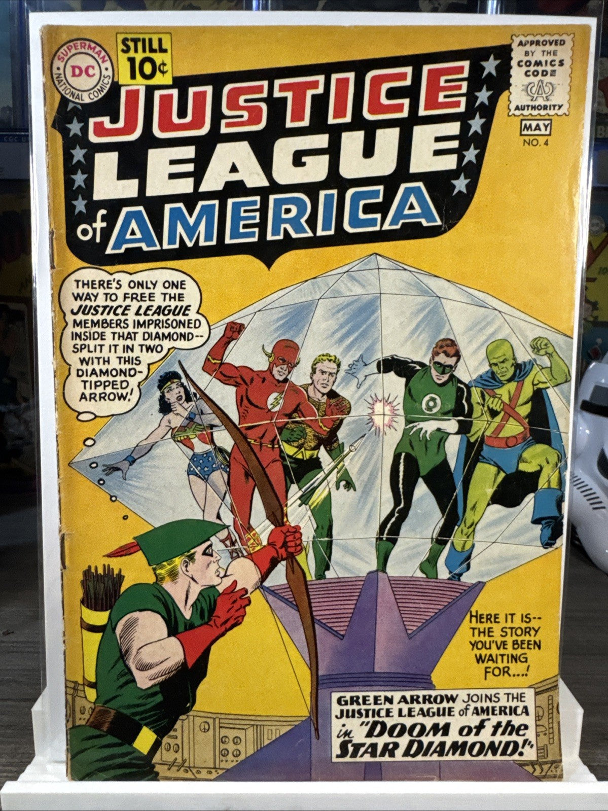 Justice League Of America #4 VG+ Green Arrow Joins! Murphy Anderson SILVER KEY