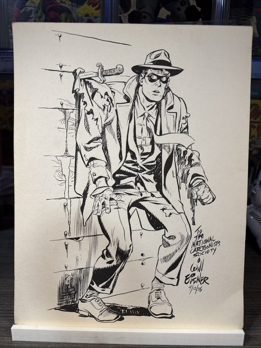WILL EISNER ** The SPIRIT * b/w print* dated 4/12/76 National Cartoonist Society