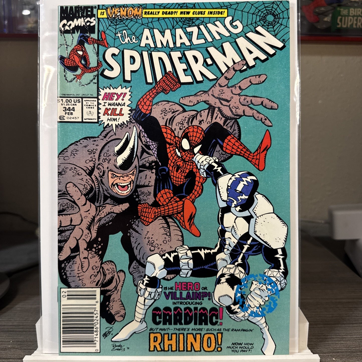 Amazing Spider-Man #344 Marvel 1991 Newsstand 1st App Cletus Kasady NM- COPPER
