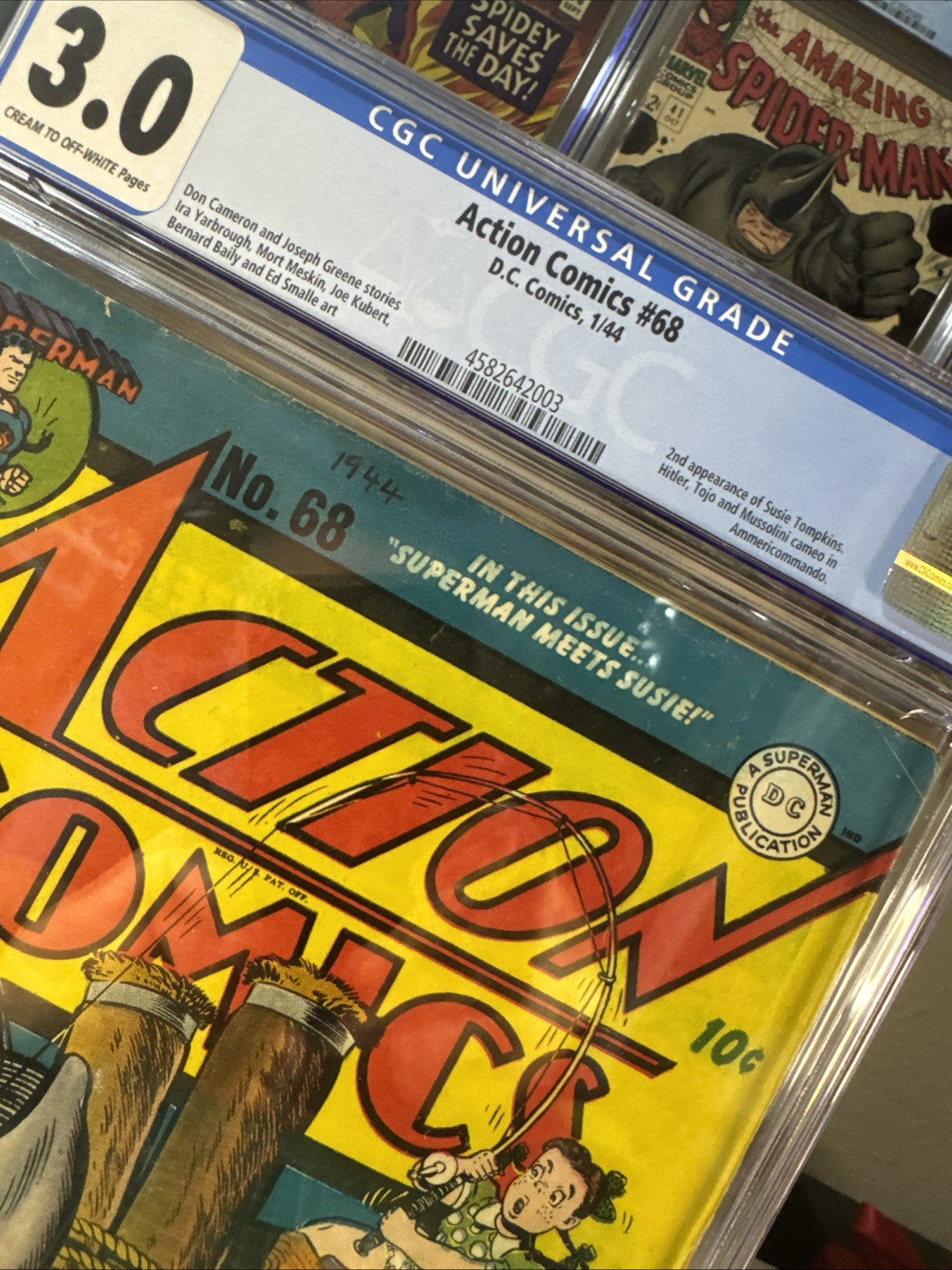 Action Comics #68 CGC 3.0 1944 2nd app of Susie Tompkins, Hitler, Mussolini