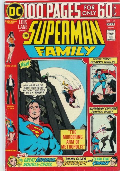 The Superman Family The Murdering Arm of Metropolis; Olsen's Super-Survival Kit; The Great Supergirl Double-Cross; Superbaby Captures the Pumpkin Gang; Lex Luthor and Clark Kent: Cell-Mates; Car 45, Get Lost 166