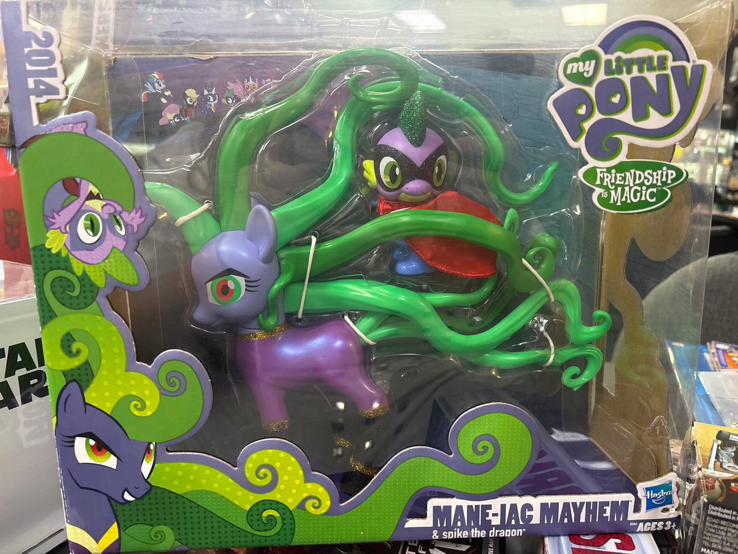 2014 SDCC Exclusive My Little Pony Mane-iac Mayhem & Spike Figure Set A1