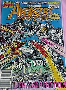 The West Coast Avengers, Vol. 2 Annual The Terminus Factor - Part Four: When Titans Trash! /  Media Watch / Tanks for Nothing / Don't You Daaare Miss It! / Honey, I Shrunk the Hyperatomic Anti-Proton Cannon 5B